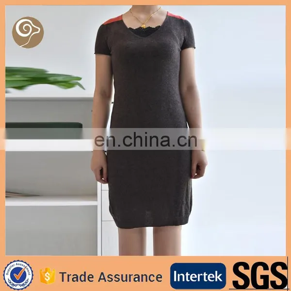 Contrast Color One Piece Cashmere Sweater Dress