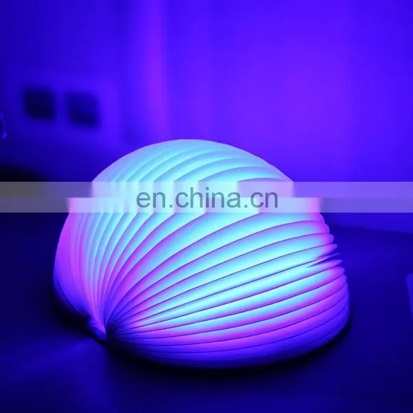 Wholesale Drop Shipping Creative Portable USB Charging Semicircle Foldable Pages Colorful Dimming LED Book Shape Light Night photo-2
