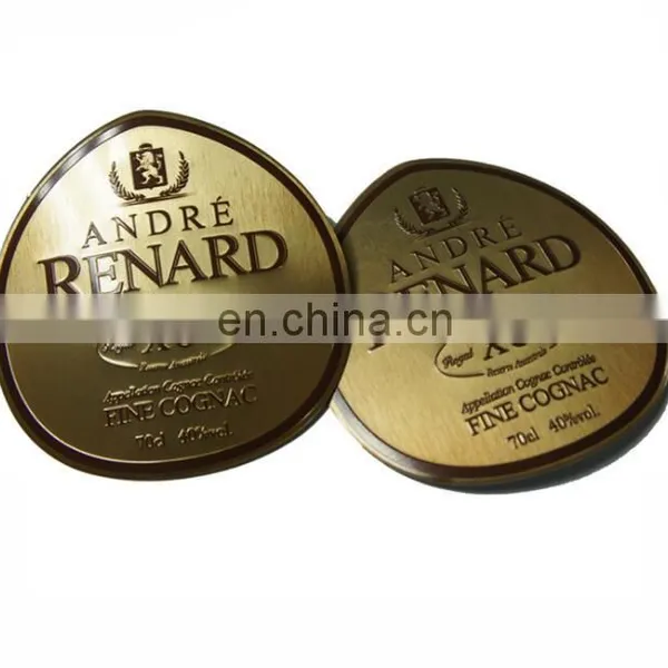 Custom Metal Aluminum 3D Wine Emblem Adhesive Bottle Label photo-3