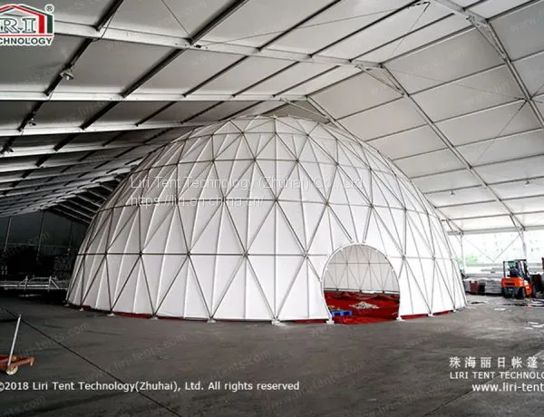 White PVC Geodesic Dome for Light Show