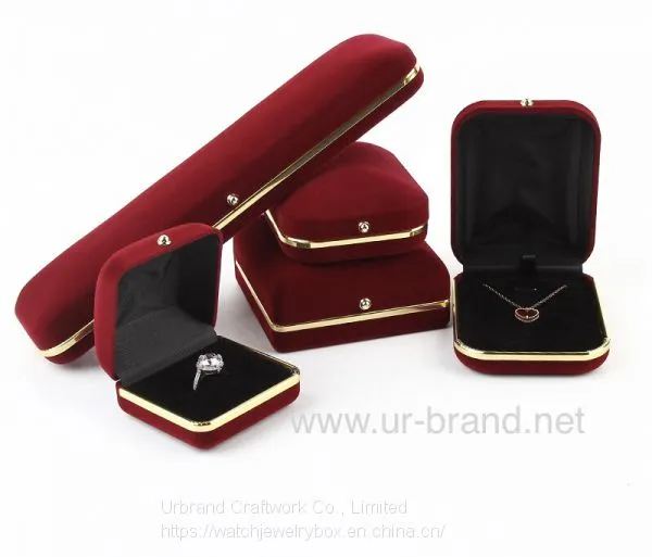 Luxury Elegant Velvet Jewelry Color Box High-end Ring Necklace Velvet Jewelry Set Box photo-2