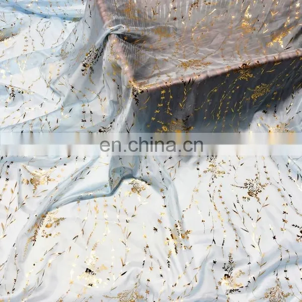 High Quality Fabric 30D 100% Polyester Bronzing Chiffon Fabric for Saree photo-2