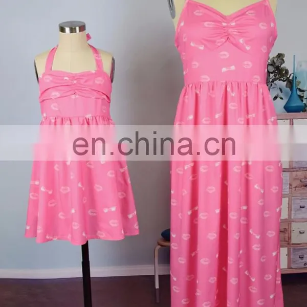 2019 New Summer Pink Bow Adjustable Strap Button Boutique Wholesale Mommy And Me Matching (this Link for WOMAN) photo-4