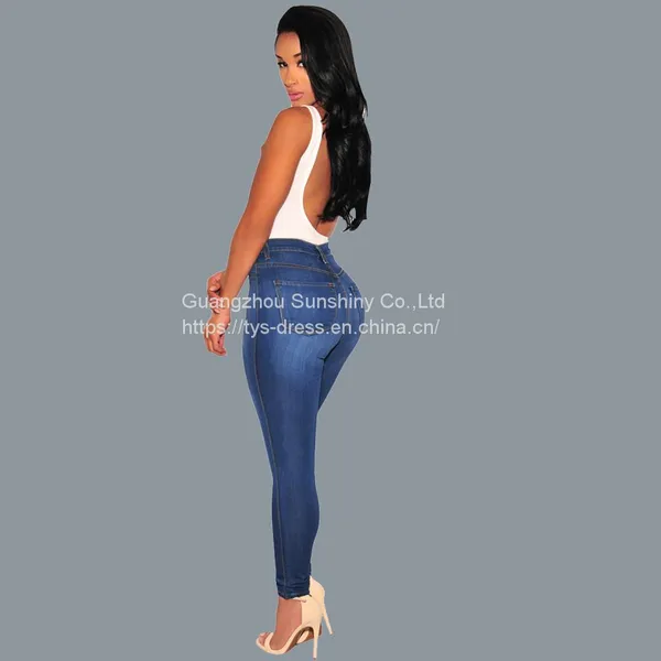 Customized Stretch Womens Denim Pants High Waist Skinny Jeans photo-3