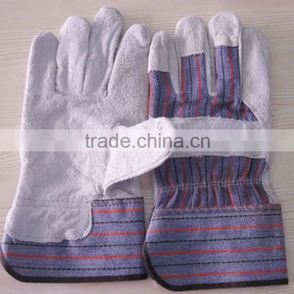 CE En388 Standard BC Grade Cow Split Leather Industrial Gloves Working Gloves