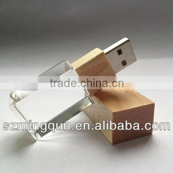 Special Wooden Crystal USB Pendrive With Differnet Shapes Crystal 3D photo-2