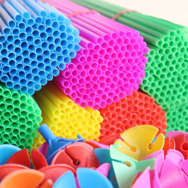 100pcs Plastic 32cm 40cm Latex Balloon Stick and Cup Macaron Balloons Holders Rods Wedding Party Balloon Stick Holder for Foil photo-2