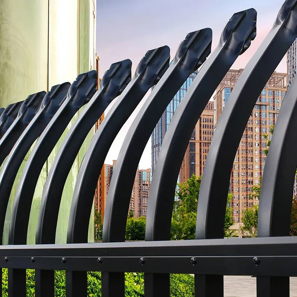 Wholesale Security Residential Wrought Iron Fencing Black Steel Spear Top Curved Metal Fence Panel Low Maintenance 3D Model photo-3