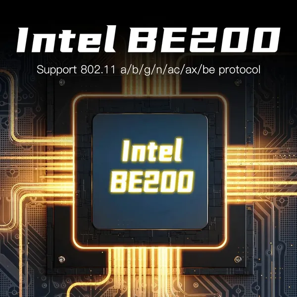 Network Wifi7 Card 802.11WiFi 7 FV-BE8800 BE200 Pcie Wireless Adapter Bluetooth 5.4 Tri-band 2.4G/5G/6GHz be For PC photo-5