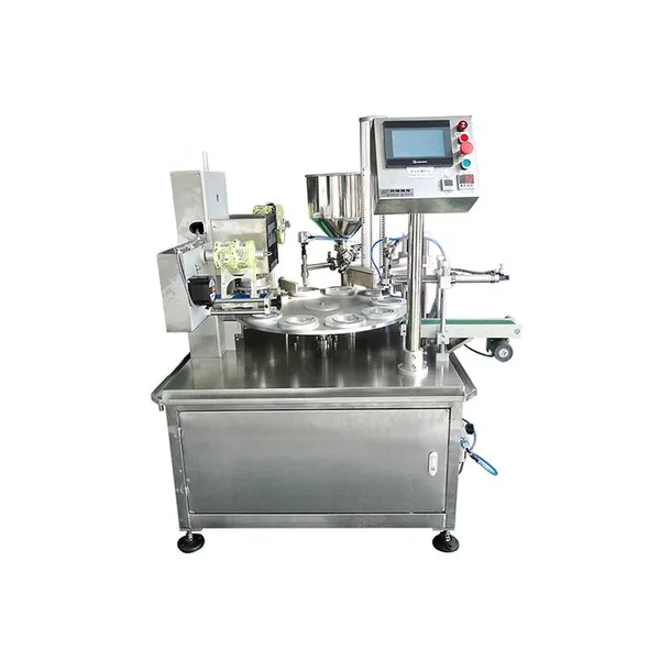 MO-Qdmdch Automatic Rotary Cup Filling and Sealing Machine BZ018 for Yogurt Pudding Touch Screen 304 Stainless Steel Filler