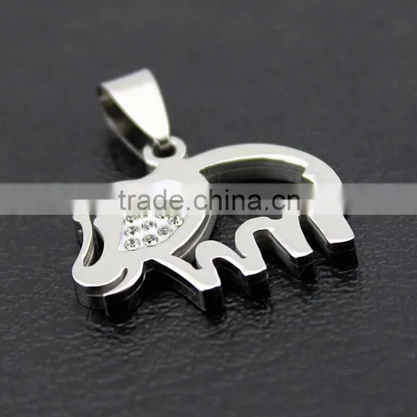 High Quality Stainless Steel Cute Elephant Necklace Diamond Elephant Pendant Necklace Wholesale photo-6