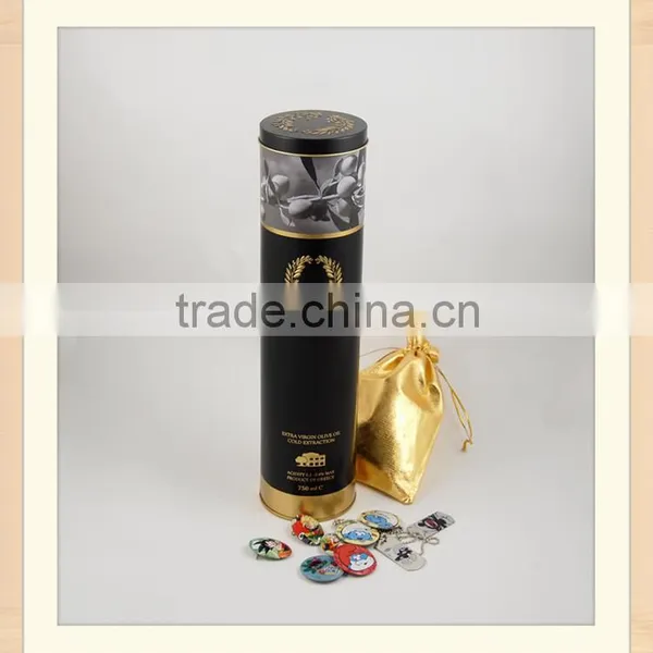 Metal Round Cylinder Packaging Box for Wine photo-3