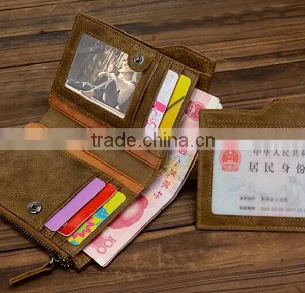 High Quality Customized Logo Travel Rfid Blocking Wallet Leather With Button photo-3