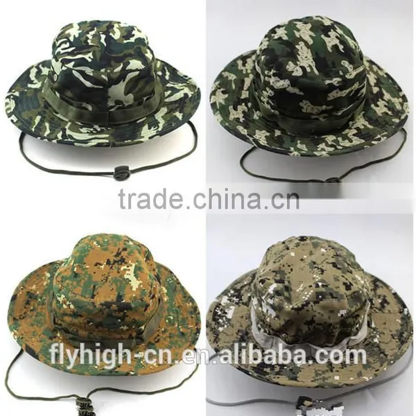 High Quality Logo Outdoor Cotton Camouflage Bucket Hat photo-3