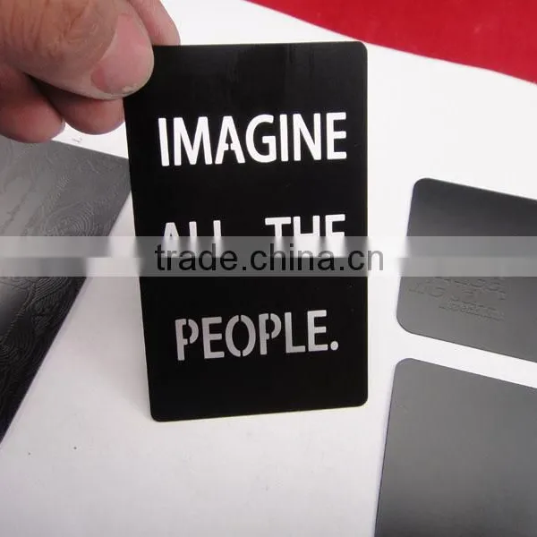 High Quality Stainless Steel Black Laser Carve Metal Name Cards photo-3