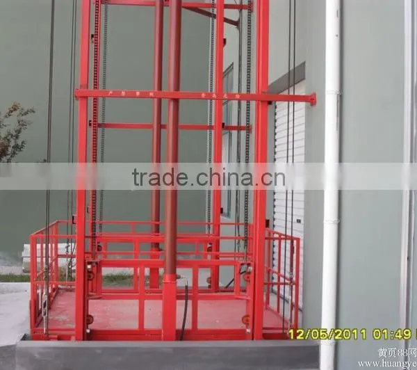 Vertical guide rail hydraulic cargo lift with CE
