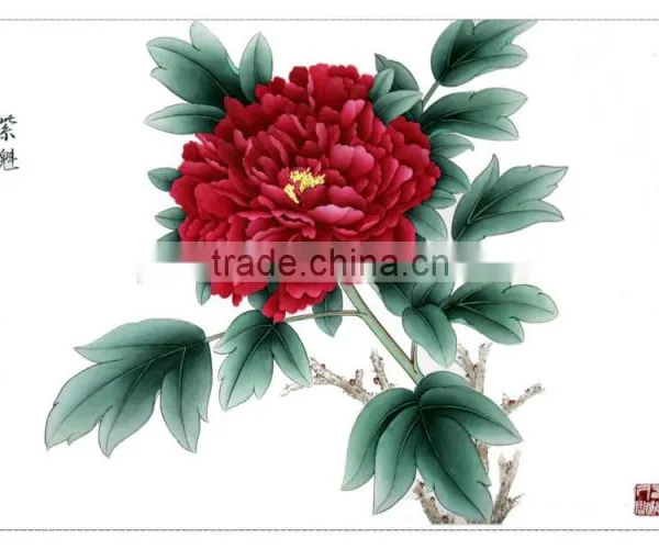 High-end Art Home Decoration Peony Blossom Handmade Painting photo-5