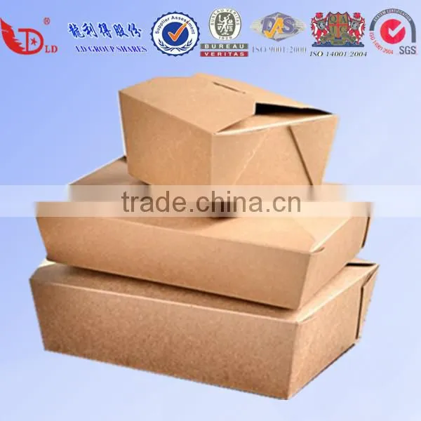 Disposable Custom Printed Food Kraft Lunch Paper Box for Food Packaging photo-5