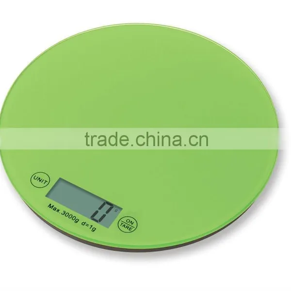 Round Glass Platform Electronic Kitchen Scale Hot Sell 5kg/1g CE RoHS photo-3