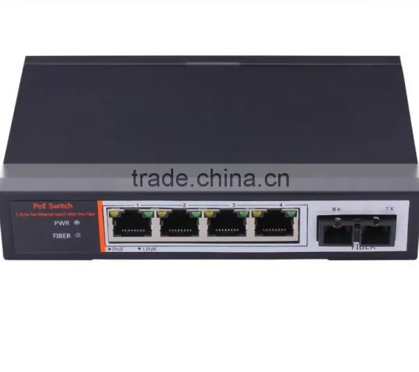 4 Port SC PoE Fiber Switch 48V Power Over Ethernet Switch 4 PoE Port and 1 Uplink photo-4