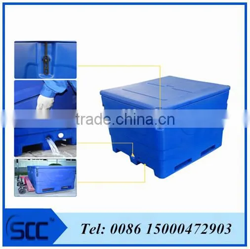 1000L Large Plastic Fish Bin, Rotomould Plastic Cooler Bins, Fish Bin Insulation photo-3