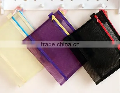 A4 B5 A6 Bump Color Grid Double Zipper Bag Students Learning Stationery to Receive Bag, Pen Bag Pn6420 photo-2