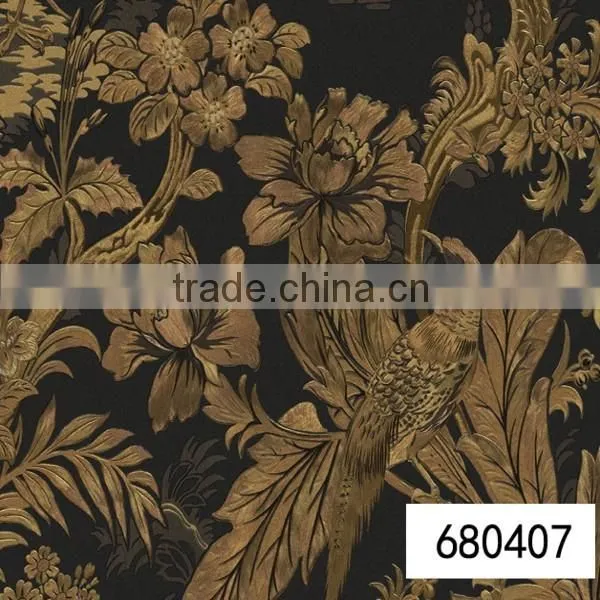 Elegant and Rich Antiquity PVC 3d Office Grass Cloth Wallpaper photo-4