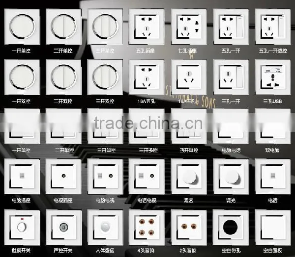 New Design Wallpad White Waterproof Acrylic Glass 110~250V EU UK Electrical Switch 1 Gang 1 Way Push Button Wall Light Switch Quality Choice photo-4