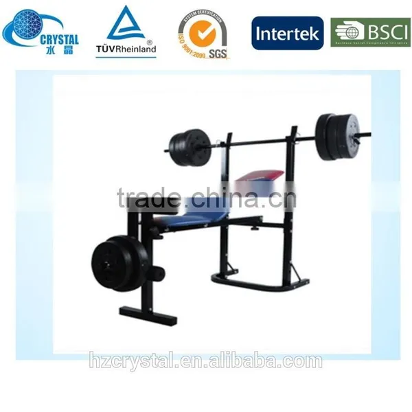 Fitness Equipment Folded Weight Bench With Adjustable Barbel Set