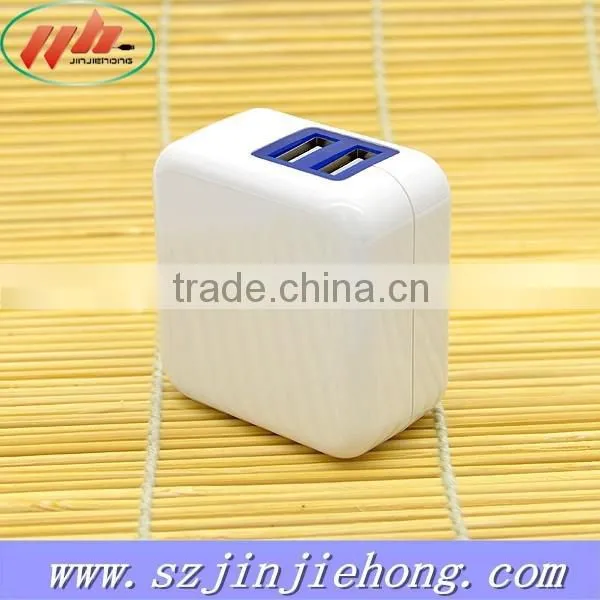 Factory Outlet Wall Charger Folding Plug Travel Charger 5V2.4A Dual Port USB Wall Charger photo-2