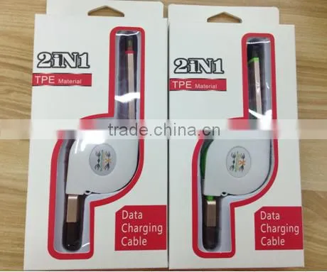 2 in 1 Usb Retractable Cable,usb Micro Cable,micro Usb Charge Cable for IPhone 6 photo-6