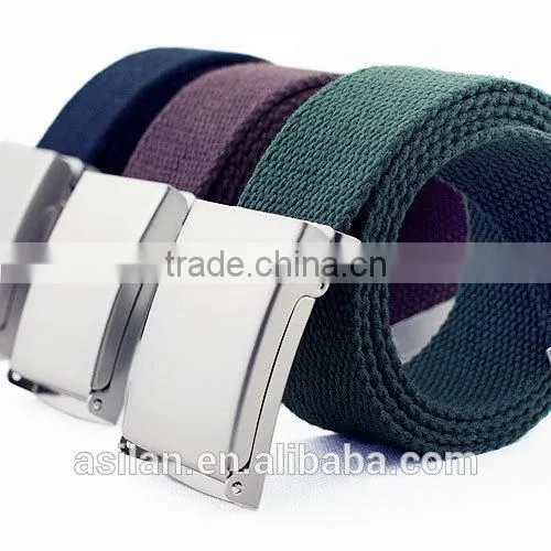 Unisex Flat Buckle Leisurely Canvas Belt Thin Style Lovers Belt 4001 photo-2
