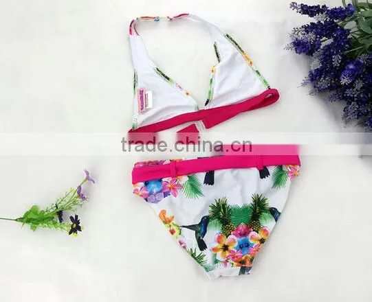 Baby Girls Kids 2 Pcs Sling Bikini Swimwear Floral Bather Swimmers Swimsuit photo-2