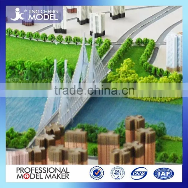 Hot Selling Modern Design Wood Architectural Model With Tree,lighting