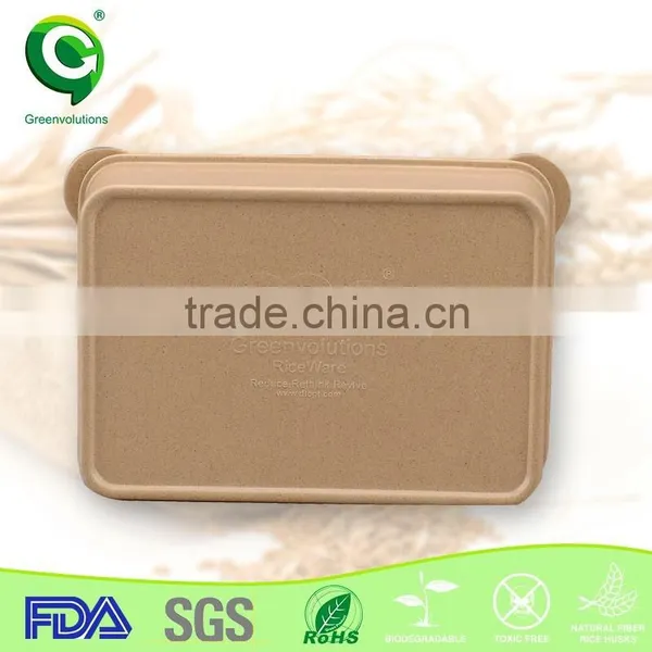 Kids Christmas Gift Biodegradable Rice Husk Bamboo Bento Box photo-4