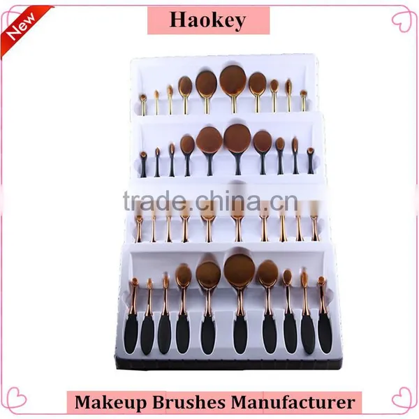 10pcs per Set Nylon Oval Make up Brush for Cosmetic and Foundation Brush With Makeup Brush Box photo-4