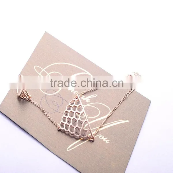 <<< European Style Trendy Chain Decoration Bracelet For Lady Party Alloy Hollow Bangle Accessory Bracelet With Ring/ photo-2