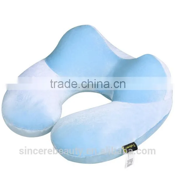 U-shape White Goose Down Portable Inflatable Travel Pillow photo-2