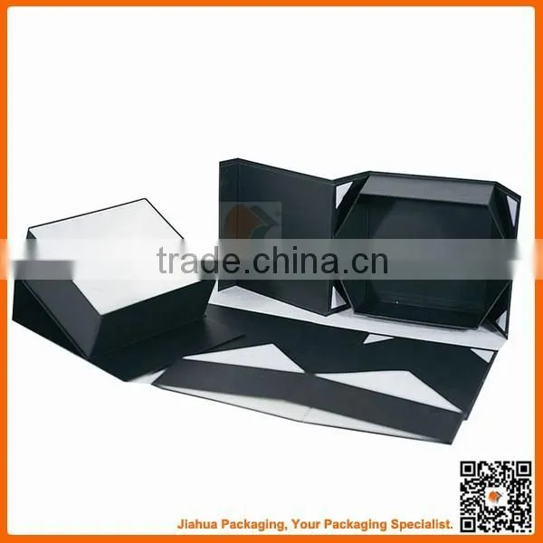 Delicate Cardboard Matte Black Foldable Hat Boxes photo-2