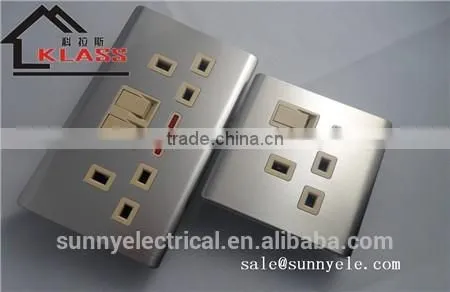 Libya Electric Light Brushed Stainless Wall Switch and Socket photo-4