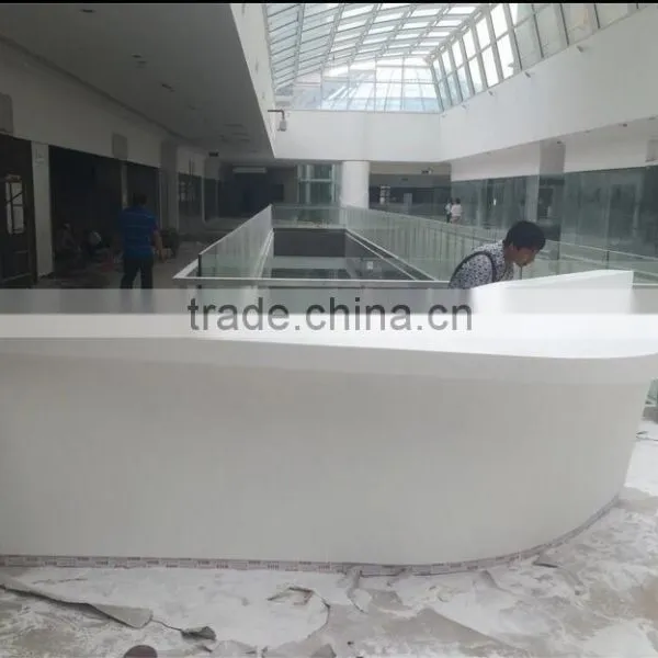 Morden Design Artificial Stone Office Reception Desk/round Marble Countertop/acrylic Solid Surface Hotel Reception Desk photo-6