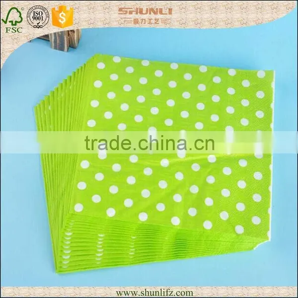 Disposable Blue Square Dot Party Paper Napkin With OEM photo-4