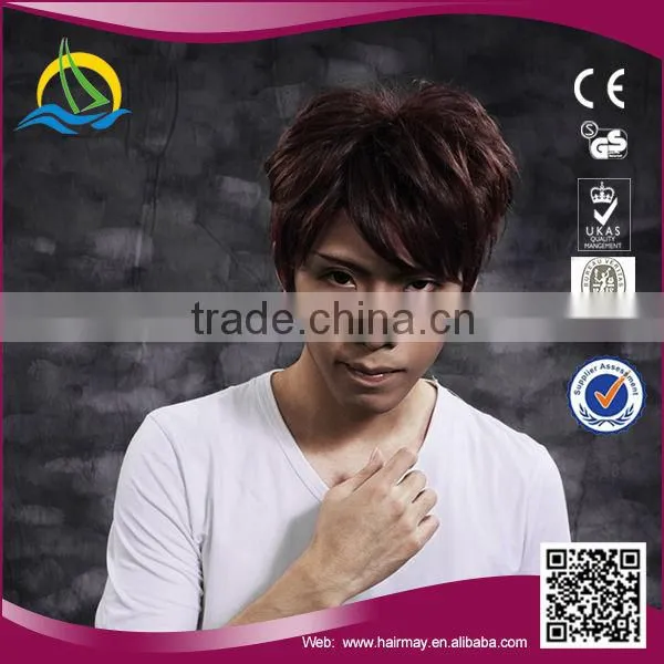 2014 New Arrival Good Price Synthetic Full Head Wigs Men