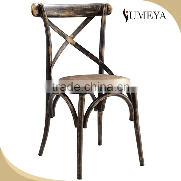 Wholesale French Stackable Imitation Wood Chair, Arm Chair Aluminum Bistro Chair With pu Leather Seat photo-6