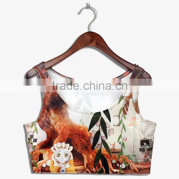Latest Tops Designs Girls Cartoon Print Vest N7-26