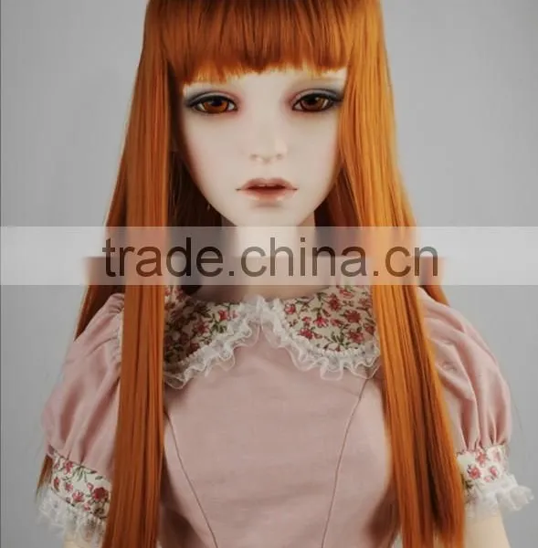 New Arrival Synthetic Orange Straight 1/3 BJD Doll Wig photo-2