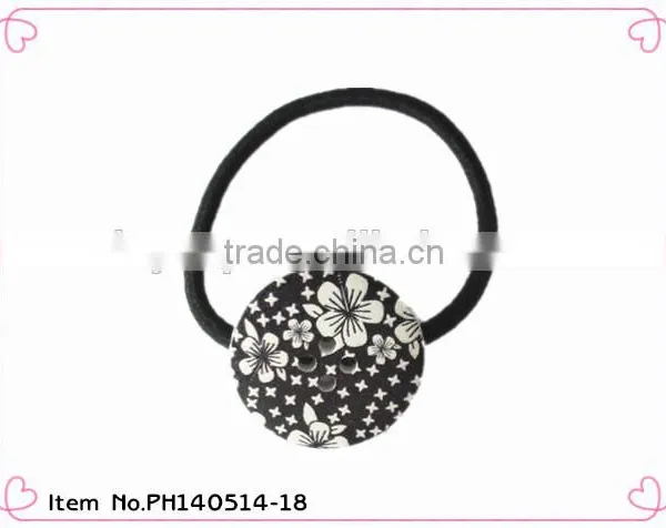 2014 Hot Sale Girls Elastic Hair Ties With Button photo-4