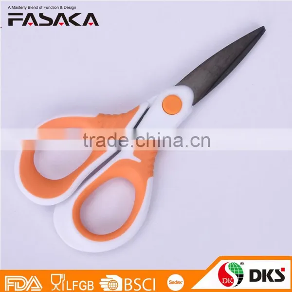 SH13015WOT-2016 New design professional 5" coated black titanium blade office scissors with PP+TPR handle