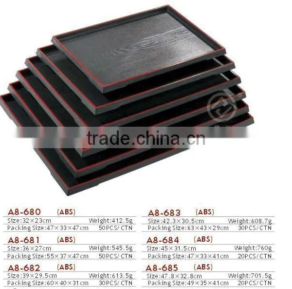 Japanese Style Plastic Rectangular Anti-slip Tray photo-3
