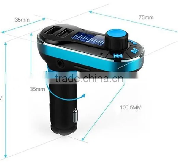 New Design Dual Usb Wireless Bluetooth Car FM Transmitter MP3 Player Car Kit Charger for IPhone6 Samsung photo-5